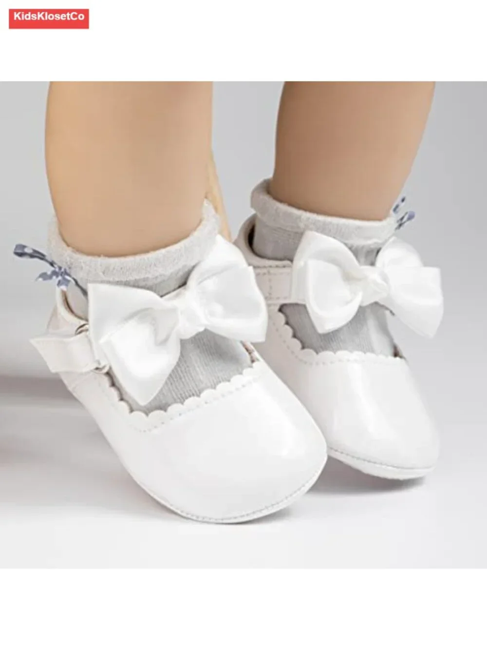 Infant Baby Girls Mary Jane Flats Non-Slip Soft Sole Prewalker Princess Dress